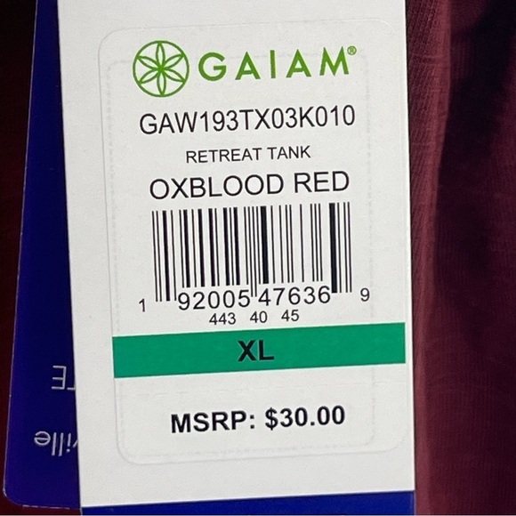 Gaiam XL NWT Burgundy Yoga Active Pleated Front Sleeveless Top - Picture 5 of 9